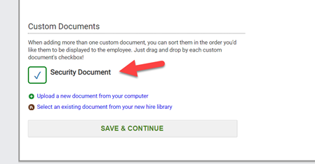 cutom document option in onboarding