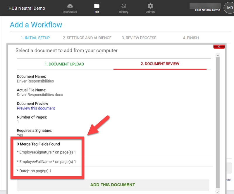 found merge tags in a doc review